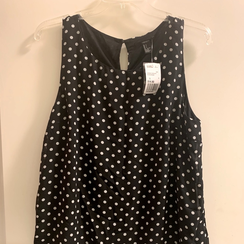 Polka Dot Sleeveless Top - Size L (NWT)